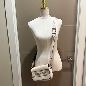 Coach Cream Crossbody Bag with Logo